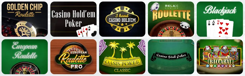 Giochi da tavolo al 0039BET CASINO